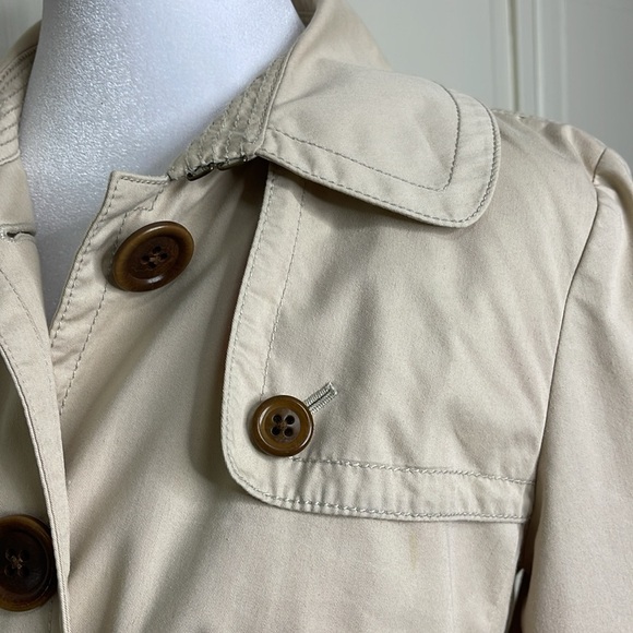 J. Crew Women’s Utility Belted Button Down Short Trench Coat Jacket Tan Size 4 - Picture 13 of 16